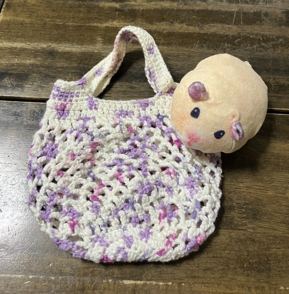 ブルーベリーヨーグルトのようせいハムちゃん⋆* ぬいぐるみ ぬいぐるみさん用お出掛けバッグです。 12,13cmのチビぬいさん